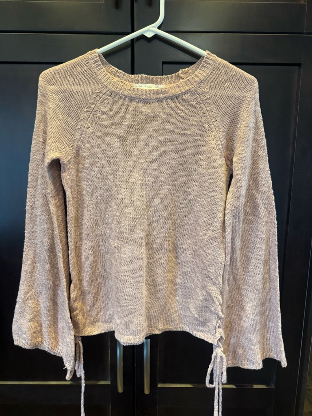 Pink Republic light Pink Crewneck Sweater with Side Ties